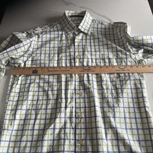 Robert Talbott Carmel Mens Plaid Blue & Green Button Front Shirt M Cotton EUC - Picture 6 of 13